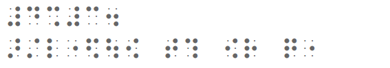 A graphic showing braille notations.